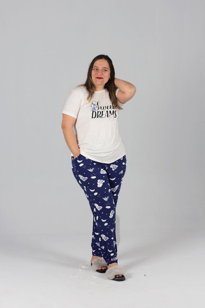 Büyük Beden Likrali Pijama Takım