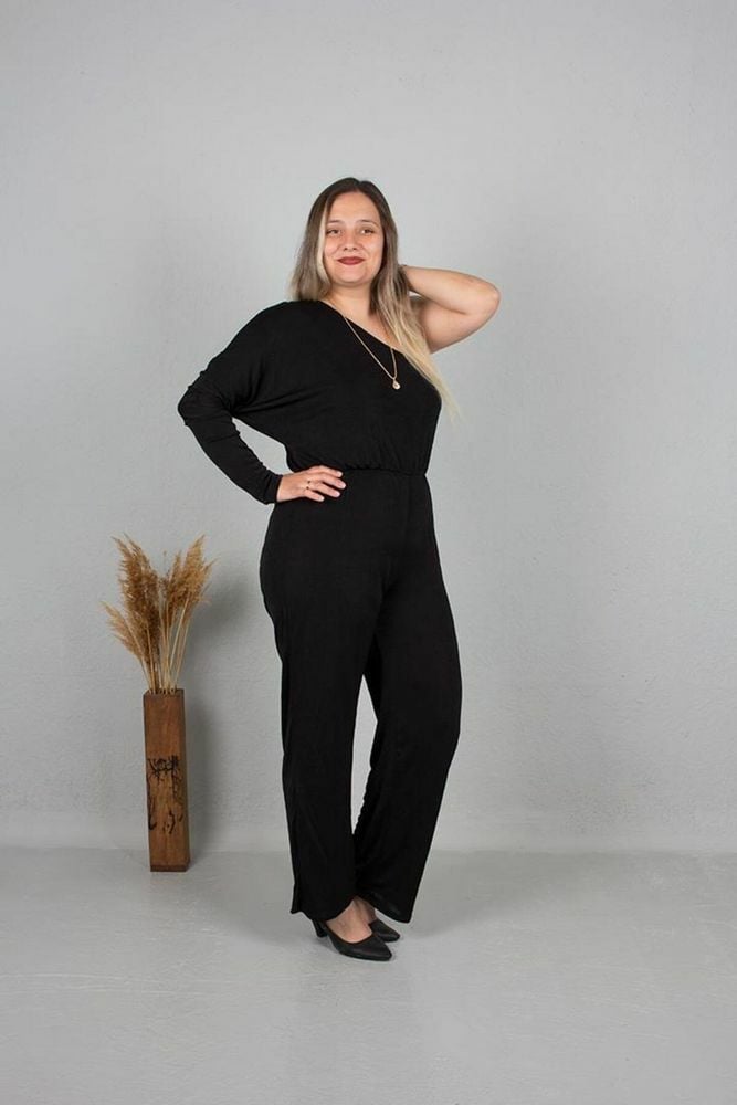 Büyük Beden Tek Kol Tarz Tulum Renkli Tlm190