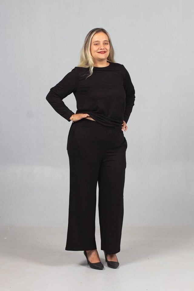 Günlük Şıklık: Siyah Arka Uzun Penye Takım - Likralı 2 İplik Kumaş Kalitesi