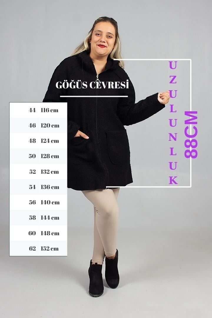 Bedeniniz Ne Olursa Olsun: Siyah Buklet Kabanda Kusursuz Şıklık