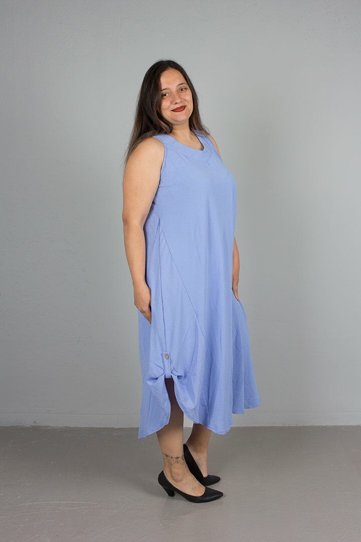 Büyük Beden Dokuma Askılı Elbise