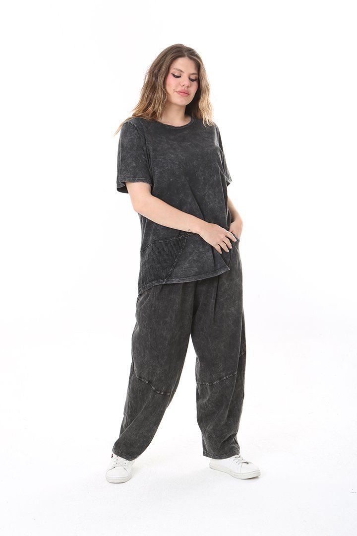 Büyük Beden Yıkamalı Pamuk Takım