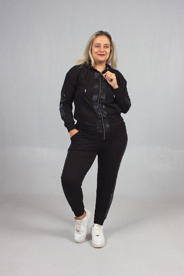 Taş İşlemeli Büyük Beden Eşofman Takım Şıklık ve Rahatlık Bir Arada