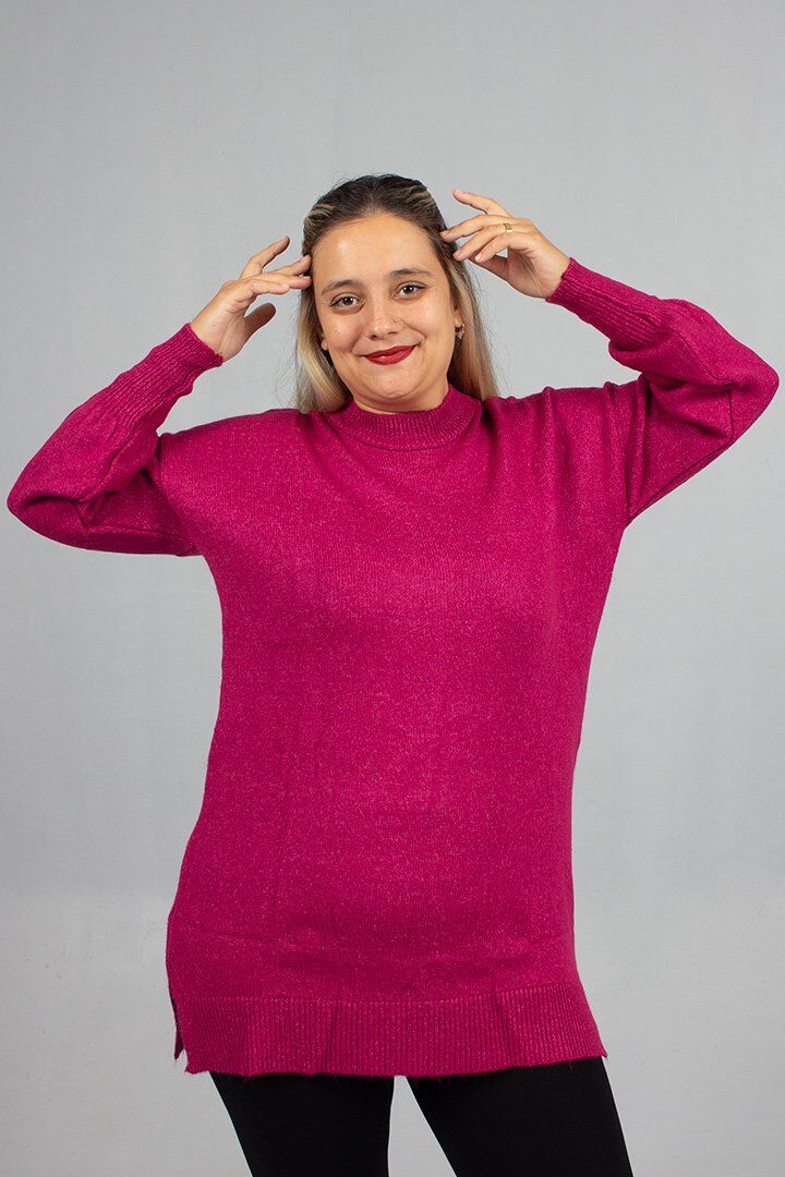 Fuşya Yumoş Triko Büyük Beden Kadın Triko 54 Bedene Kadar – Yumuşacık ve Şık
