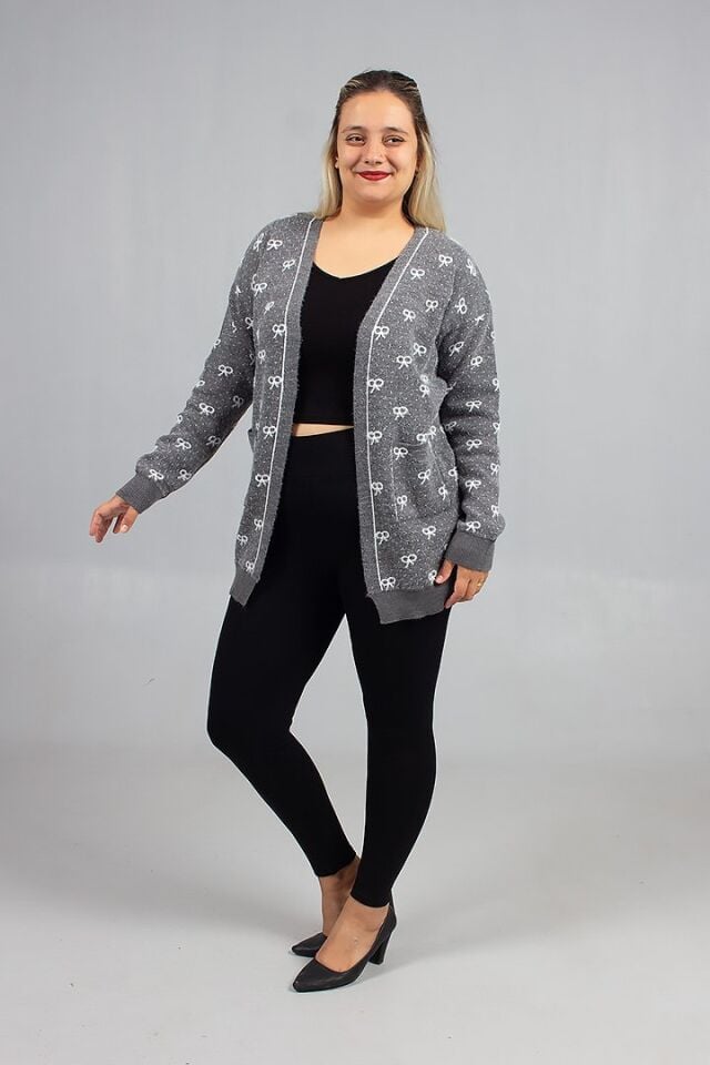 Gri ve Yumuşacık! ''Sakallı'' Triko Hırka