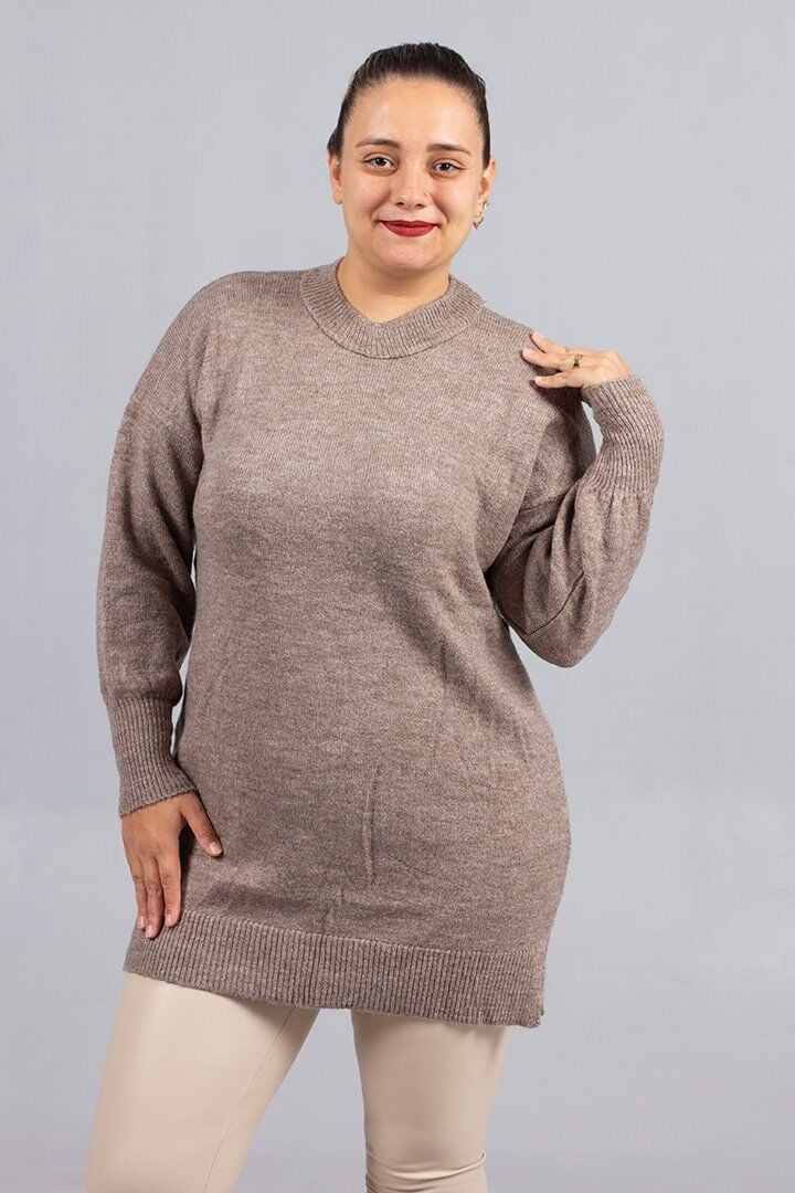 Geniş Kalıp! Yumoş Triko Kazak  Büyük Beden Kadın Şıklığı