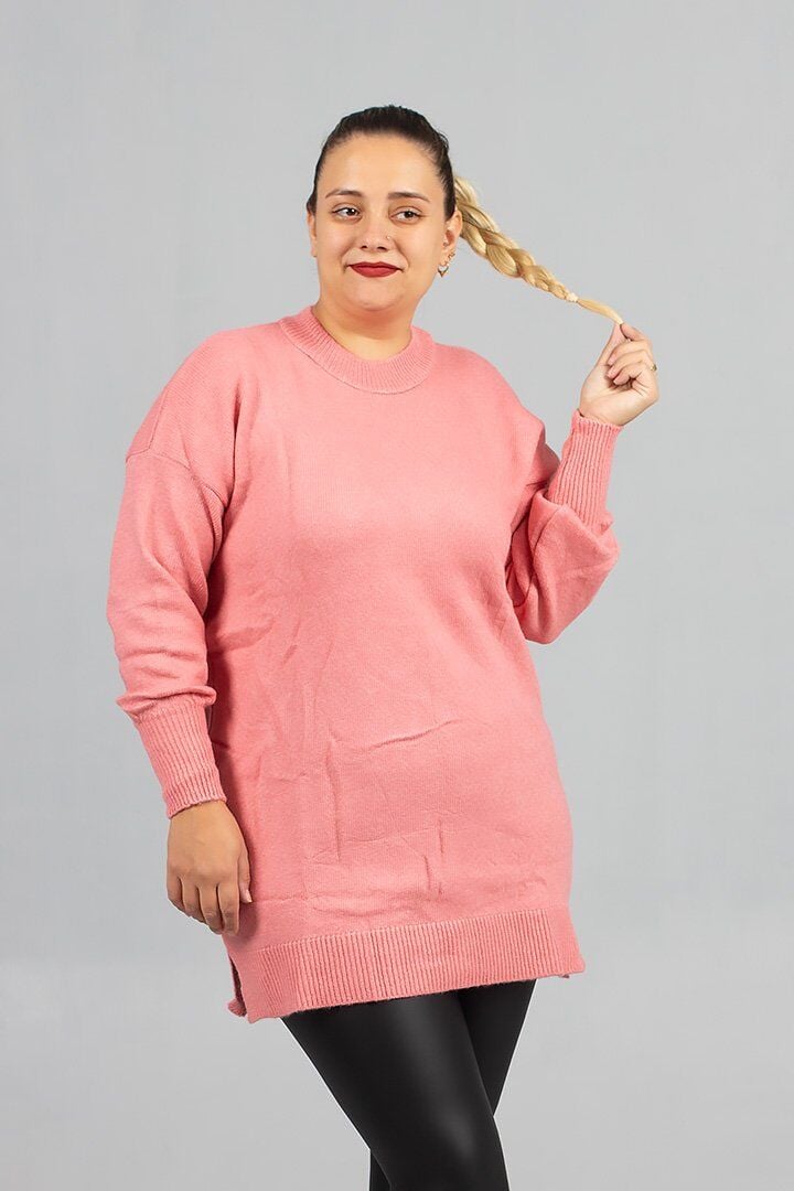 Geniş Kalıp! Yumoş Triko Kazak Büyük Beden Kadın Şıklığı