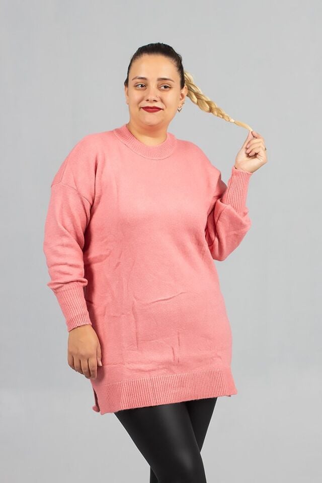 Geniş Kalıp! Yumoş Triko Kazak Büyük Beden Kadın Şıklığı