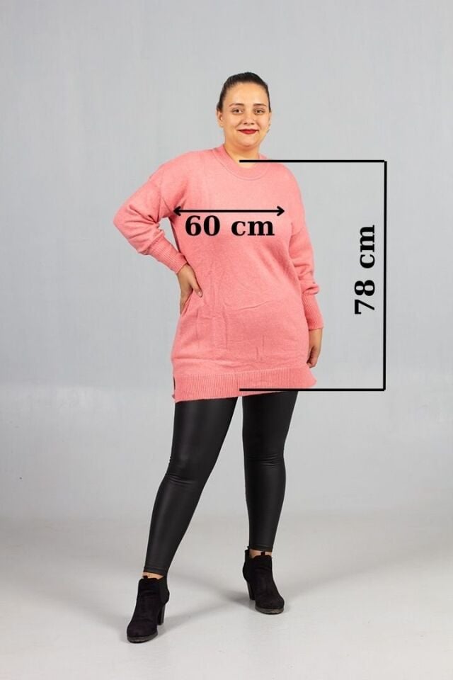 Geniş Kalıp! Yumoş Triko Kazak Büyük Beden Kadın Şıklığı