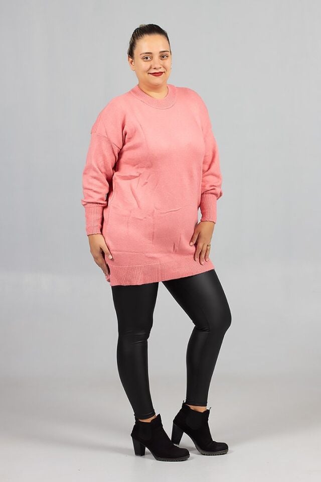 Geniş Kalıp! Yumoş Triko Kazak Büyük Beden Kadın Şıklığı