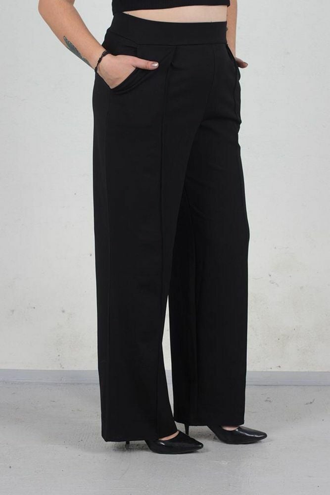 Büyük Beden Bol Paça Pantolon Siyah Pn323