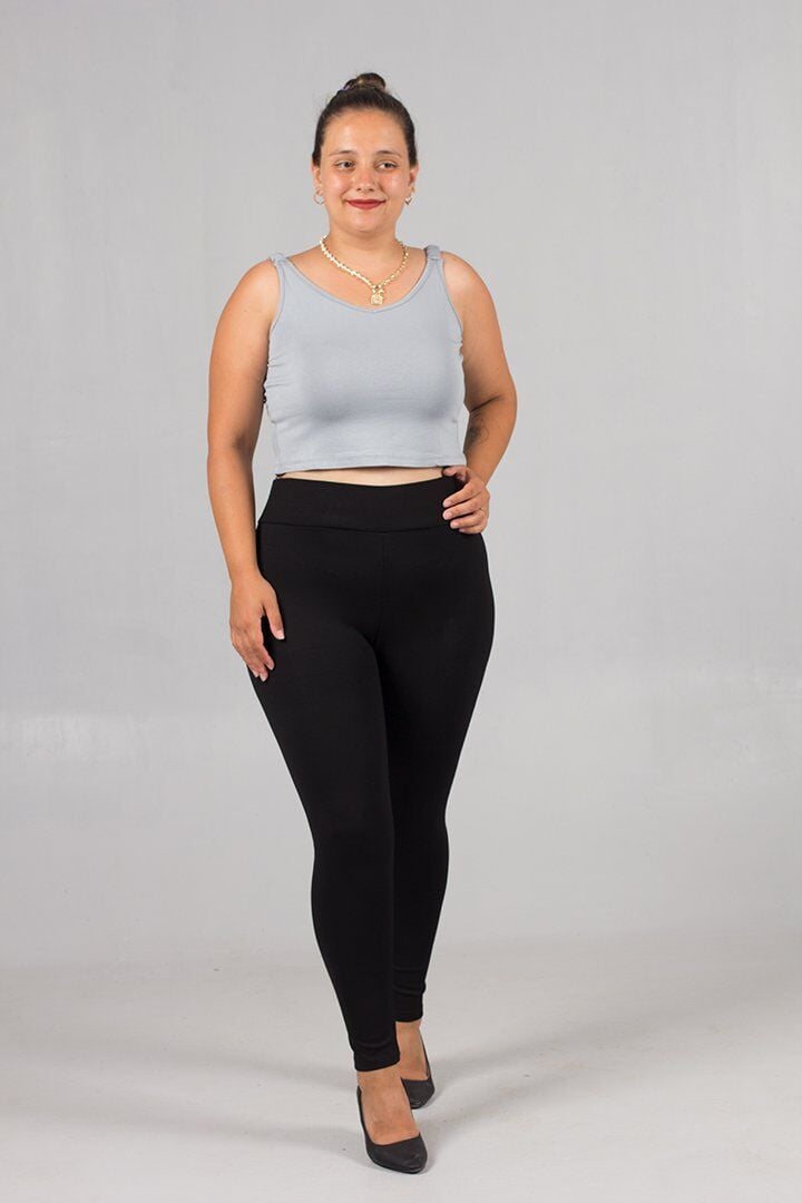 Büyük Beden Toparlayıcı Yüksek Bel Siyah Tayt