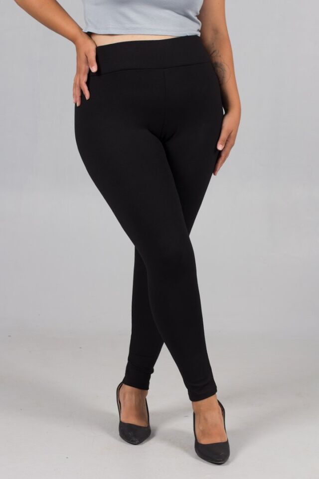 Büyük Beden Toparlayıcı Yüksek Bel Siyah Tayt