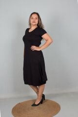 Büyük Beden Kadın Giyim Şalvar Model Elbise siyah - L