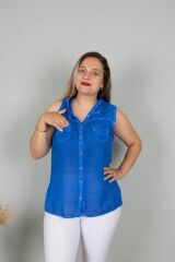 Büyük Beden Kapşonlu Pamuk Otantik Gömlek