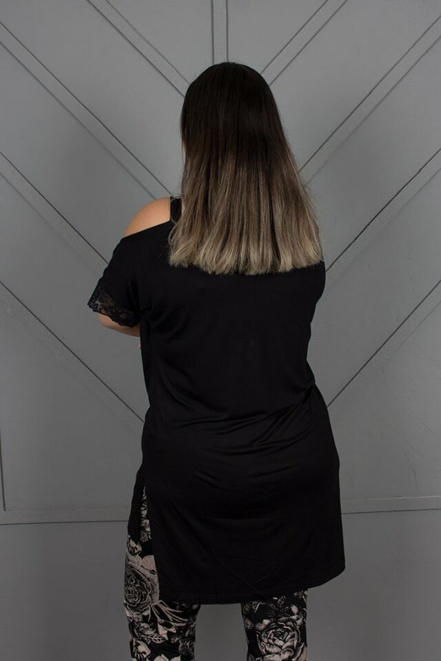 Büyük Beden Omuz Detaylı Pijama takım