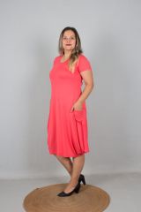 Büyük Beden Kadın Giyim Şalvar Model Elbise Pembe - S