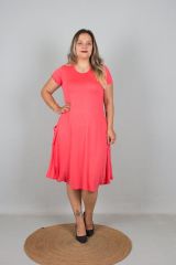 Büyük Beden Kadın Giyim Şalvar Model Elbise Pembe - S