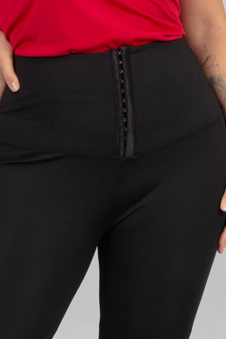 Büyük Beden Korse Kancalı İspanyol Paça Tayt