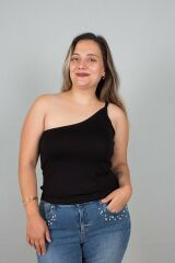 Büyük Beden Kadın Giyim Tek Omuz Body Bluz