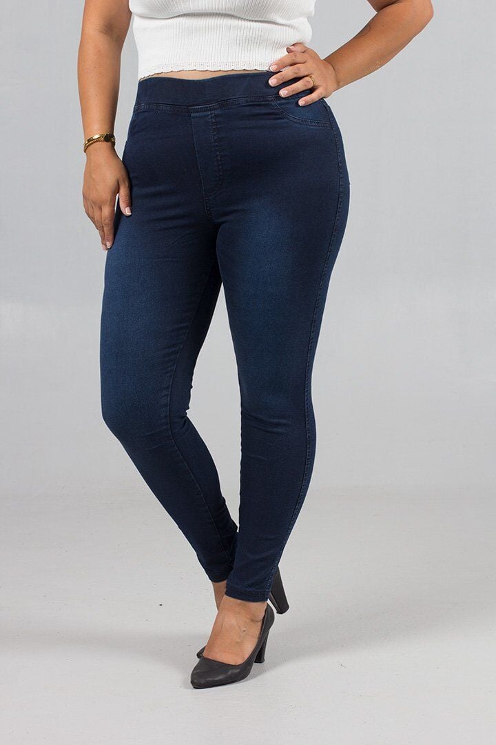 Arka Cepli, Likralı ve Büyük Beden Tayt Kot Lacivert Pantolon