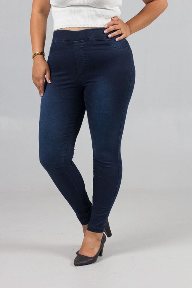 Arka Cepli, Likralı ve Büyük Beden Tayt Kot Lacivert Pantolon