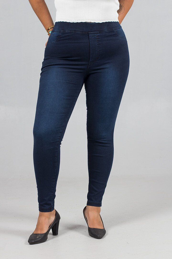 Arka Cepli, Likralı ve Büyük Beden Tayt Kot Lacivert Pantolon