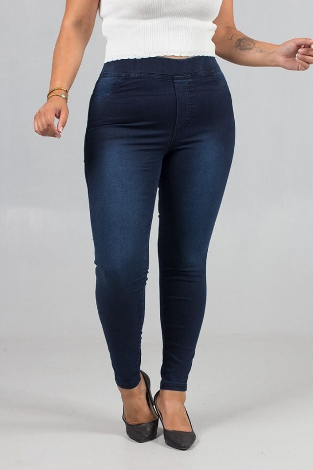 Arka Cepli, Likralı ve Büyük Beden Tayt Kot Lacivert Pantolon