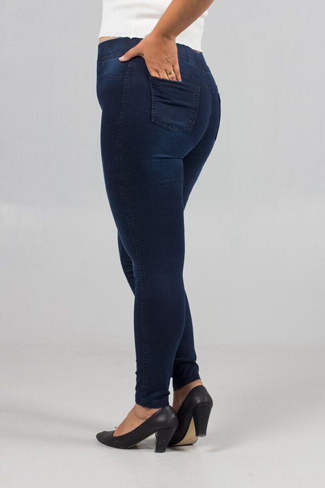 Arka Cepli, Likralı ve Büyük Beden Tayt Kot Lacivert Pantolon