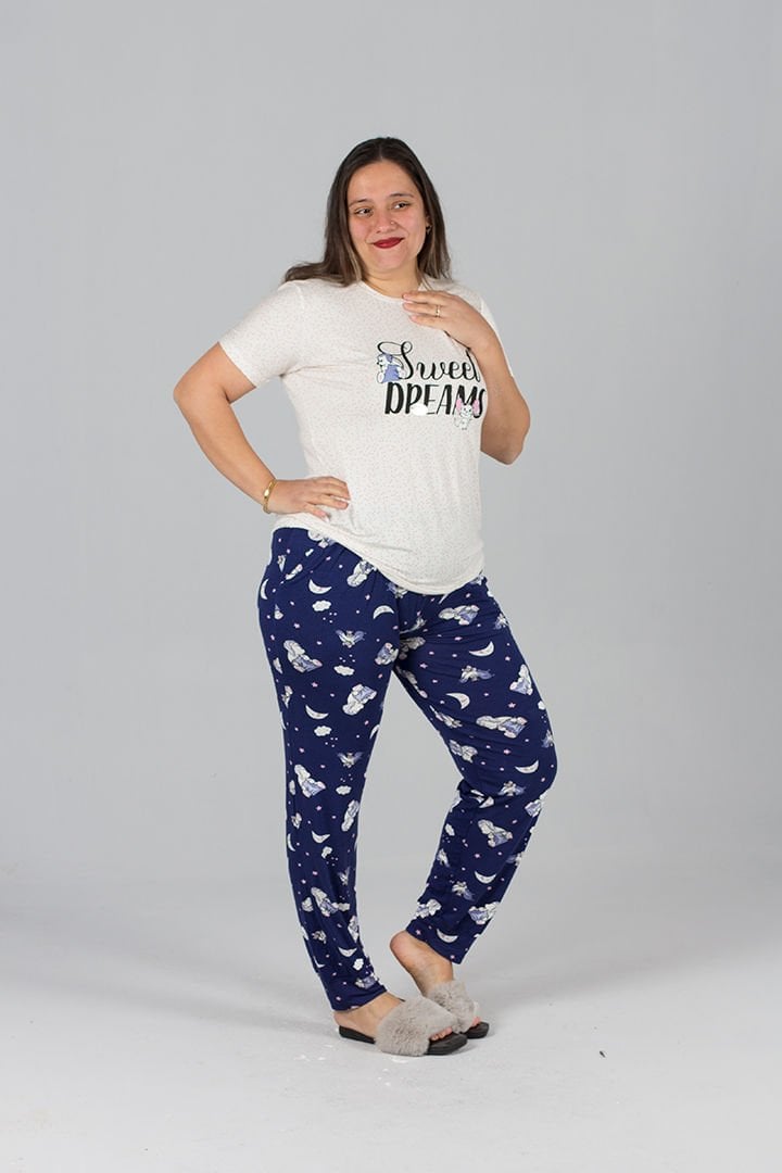 Büyük Beden Likrali Pijama Takım