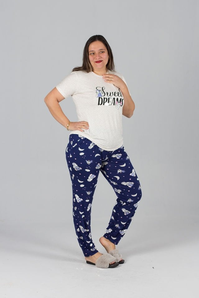 Büyük Beden Likrali Pijama Takım