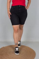 Büyük Beden Kadın Giyim Kot Şort Siyah siyah - 44