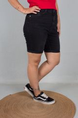 Büyük Beden Kadın Giyim Kot Şort Siyah siyah - 44