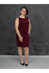 Büyük Beden Omuz Toka Detay Elbise Renkli Elb534