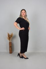 Büyük Beden Kapri Krep Takım Renkli Tk331