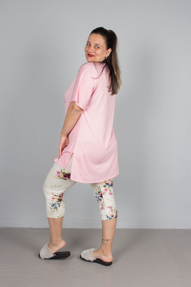 Büyük Beden Kapri Pijama Takım