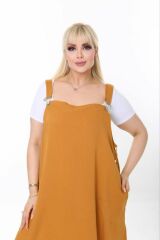 Büyük Beden Kadın Giyim Salapot Elbise Keten Renkli Elb512
