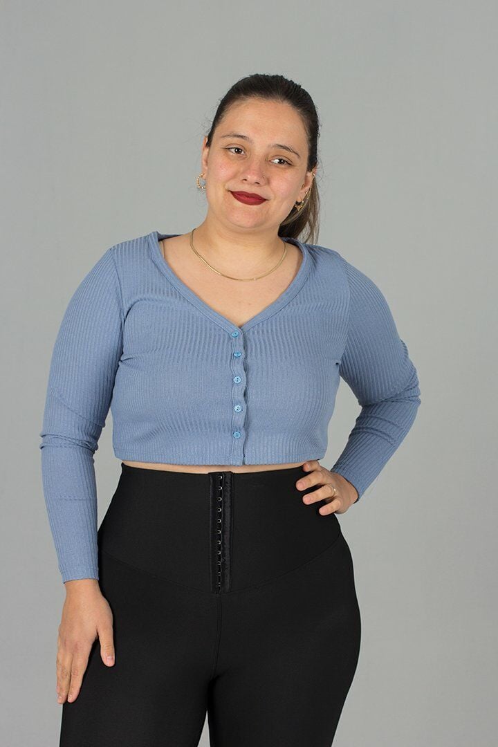 Büyük Beden Crop Hırka Bluz