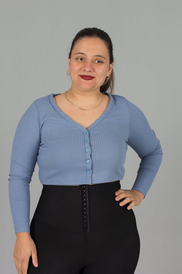 Büyük Beden Crop Hırka Bluz