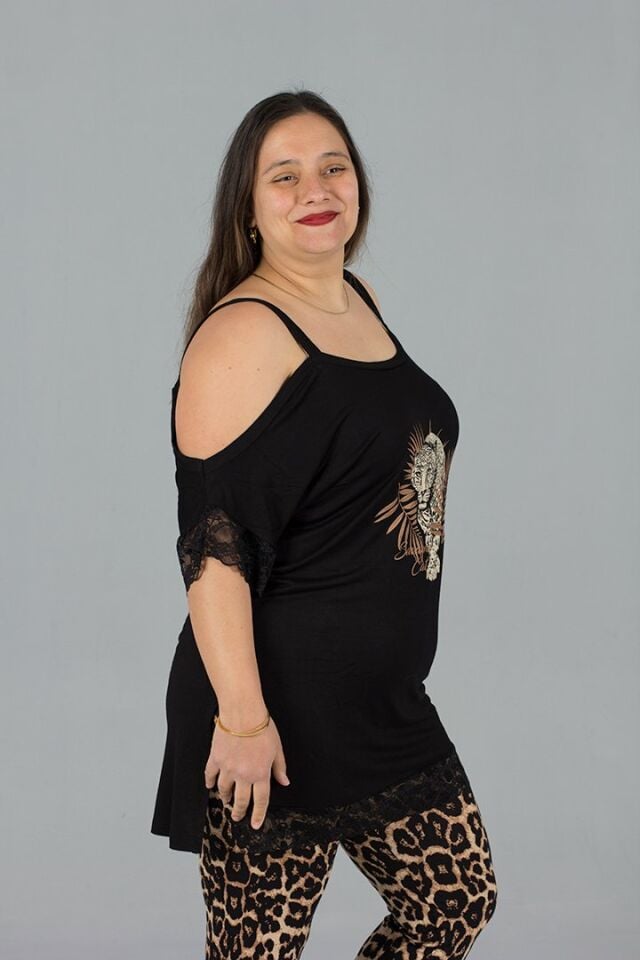 Büyük Beden Askılı Likralı Pijama Takım