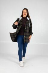 Büyük Beden Kadın Giyim Oduncu Gömlek Tunik Renkli Bz932