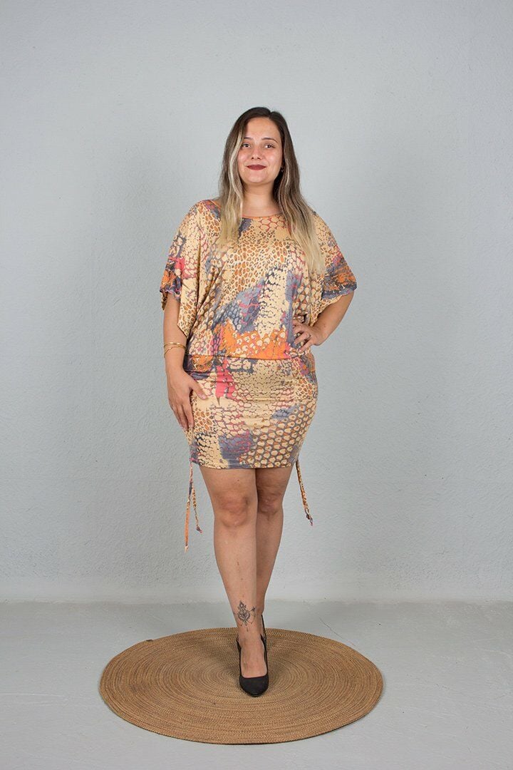 Büyük Beden Yarasa Model Elbise