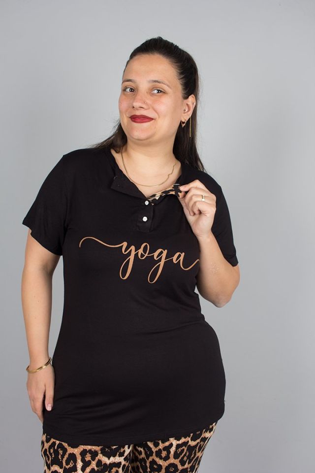 Büyük Beden Alt Leopar Üst Düğmeli Pijama Takım