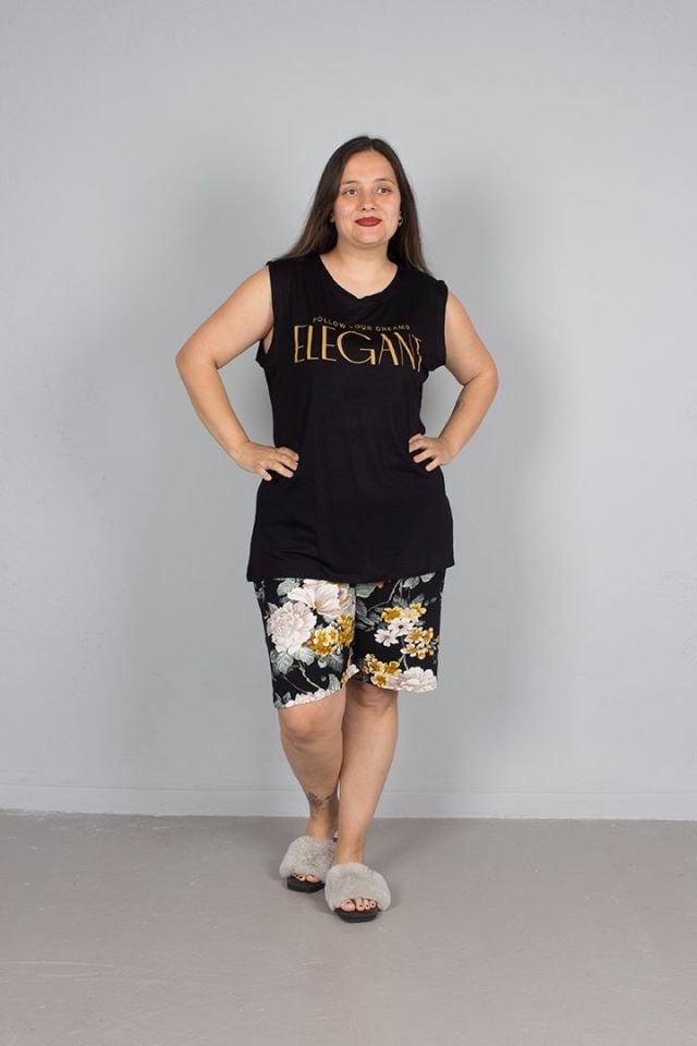Büyük Beden Kadın Giyim Şortlu Pijama Takım