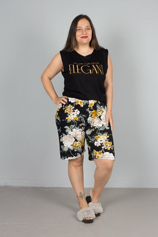 Büyük Beden Kadın Giyim Şortlu Pijama Takım