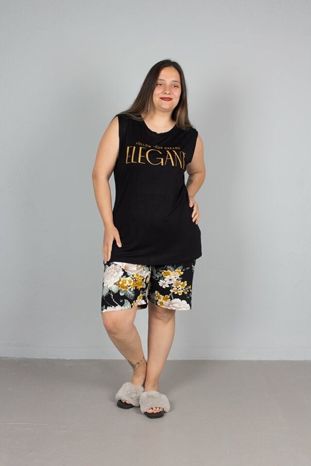 Büyük Beden Kadın Giyim Şortlu Pijama Takım
