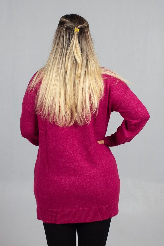 Fuşya Yumoş Triko Büyük Beden Kadın Triko 54 Bedene Kadar – Yumuşacık ve Şık