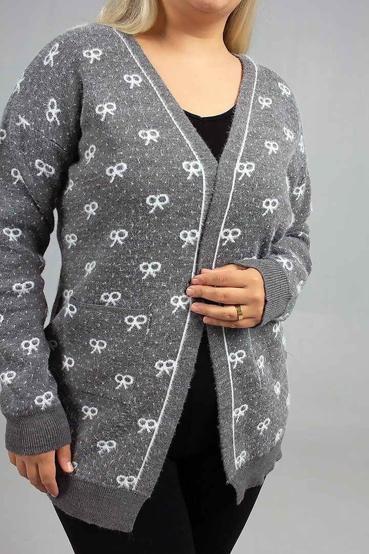 Gri ve Yumuşacık! ''Sakallı'' Triko Hırka