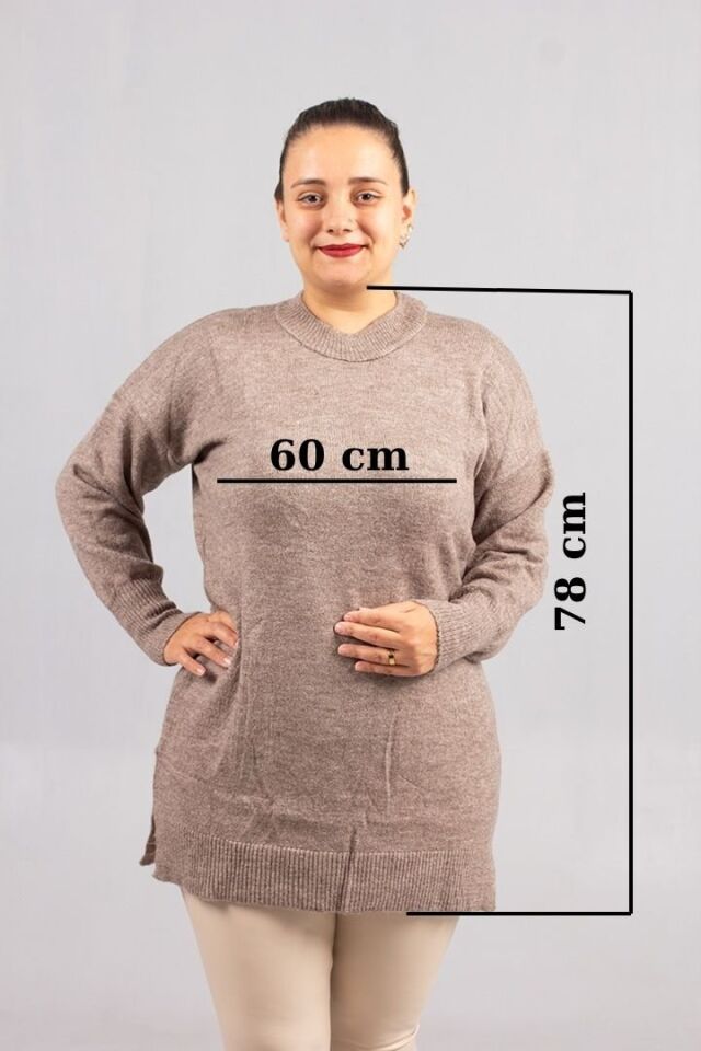 Geniş Kalıp! Yumoş Triko Kazak  Büyük Beden Kadın Şıklığı