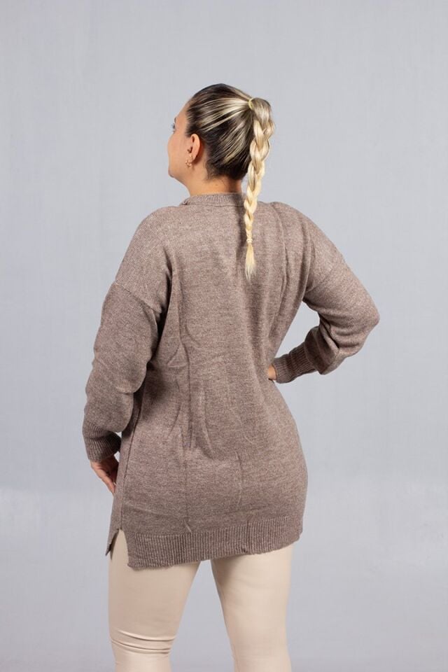 Geniş Kalıp! Yumoş Triko Kazak  Büyük Beden Kadın Şıklığı